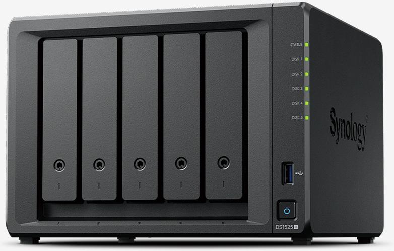 Synology DS1525+ 5-bay Plus-series NAS, official product render (courtesy Synology Inc.)