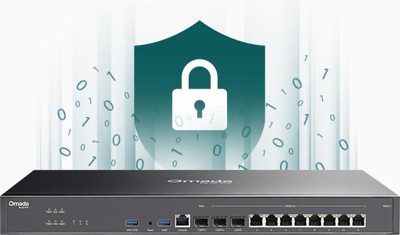 TP-Link Omada ER8411 front panel with RJ45 WAN/LAN ports and console port - product photo courtesy TP-Link