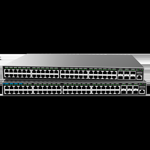 Grandstream GWN7816P 48-port Layer 3 managed PoE switch rear panel with SFP+ uplinks