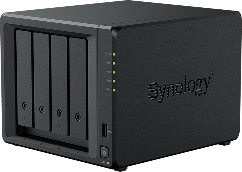 Synology DS425+ with 2.5GbE networking and M.2 NVMe cache slots - product photo courtesy Synology Inc.