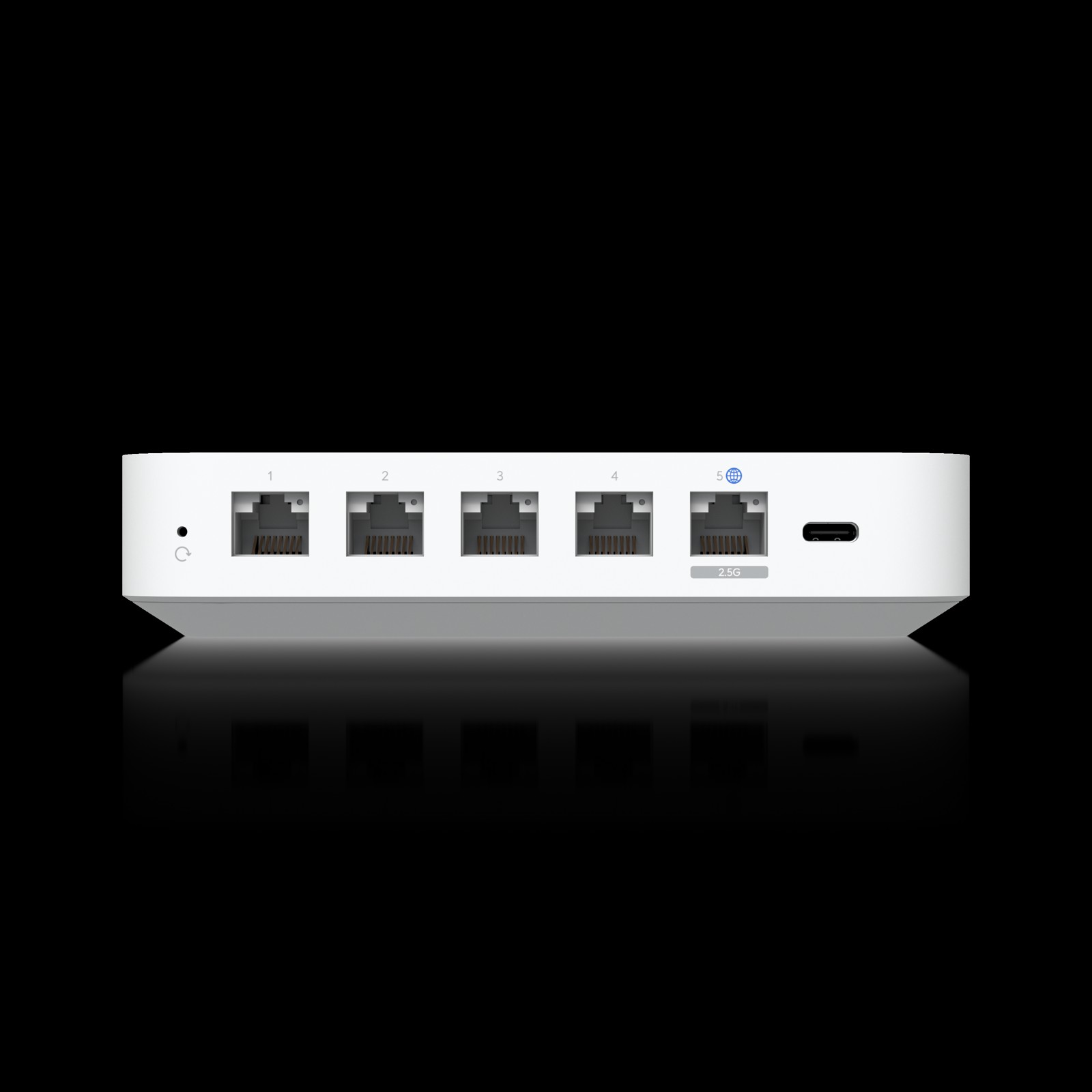 UCG-Ultra front status display and 2.5 GbE WAN port - official Ubiquiti product render