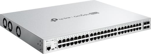 TP-Link Omada Pro S5500-48GP4XF front panel detail showing PoE+ port bank, product photo courtesy of TP-Link